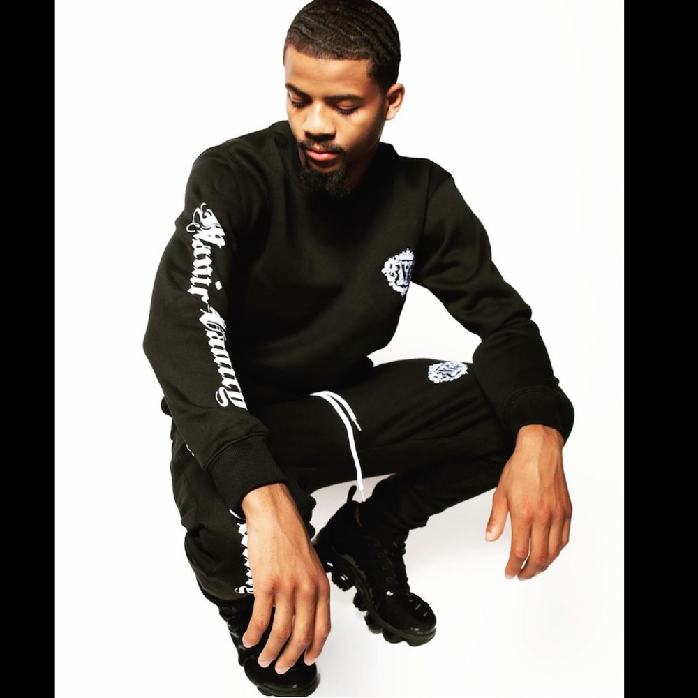 Black Old English Letter 2 Piece Jogger